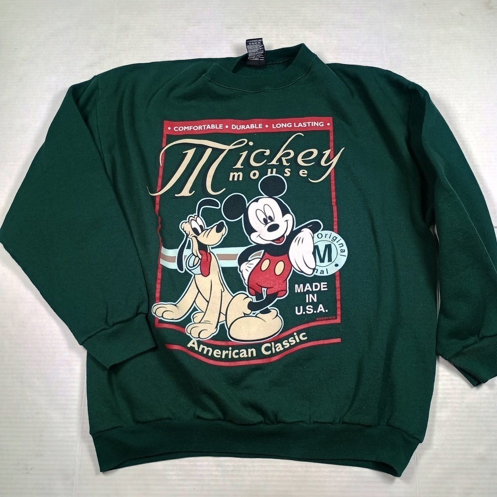 Disney Mickey Unlimited Jerry Green Mickey Pluto American Classic Sweatshirt Xl